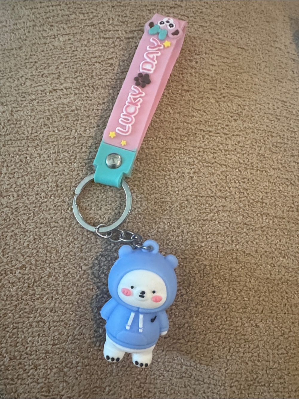 Keychain-Cartoon Silicone Hooded Teddy Bear